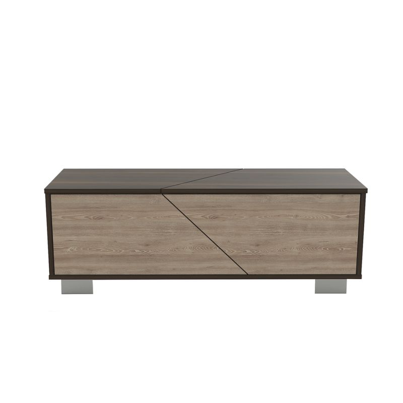 FMFURNITURE - Mesa De Centro 1 Puerta - Café Oscuro 36.3x104.3x38 cm
