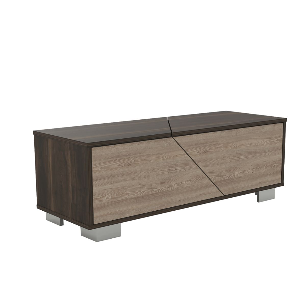 FMFURNITURE - Mesa De Centro 1 Puerta - Café Oscuro 36.3x104.3x38 cm