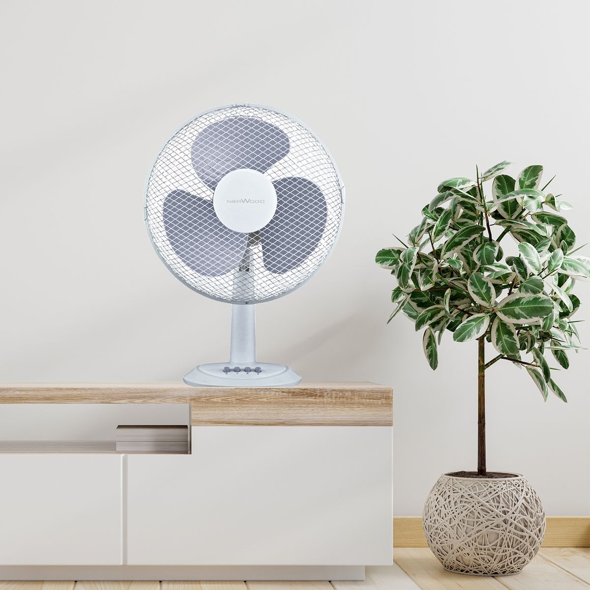 NORWOOD - VENTILADOR SOBRE MESA NORWOOD DE 12 NVS12-15055 BLANCO