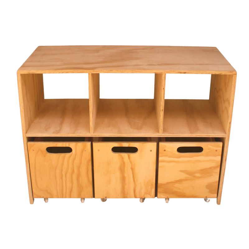 MPA DECOHOGAR - Juguetero de madera con ruedas infantil