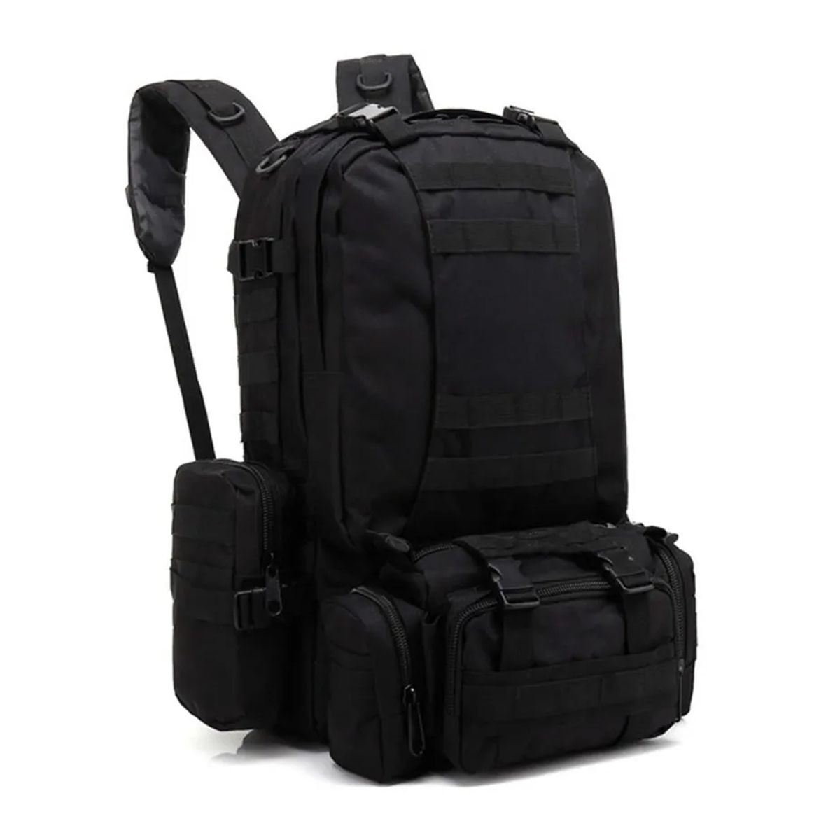 GENERICO - Mochila Táctica Desmontable Outdoor 65 Lt 3 Pzas Negro