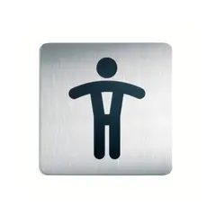 DURABLE - Letrero Hombre Baño Acero Inoxidable 150x150