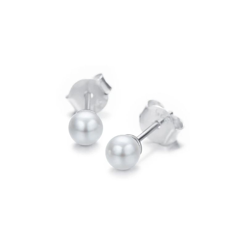 SILVER HEART - Aros Modelo Perla 6mm. en Plata Fina 925 SILVER HEART