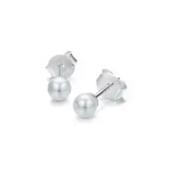 SILVER HEART - Aros Modelo Perla 6mm. en Plata Fina 925