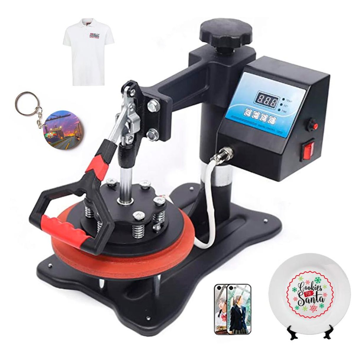 DETODOYMAS - Maquina Sublimacion Estampadora para Platos - Negro