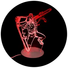 3DILUTION - Lámpara de Mesa Chainsawman Base Madera