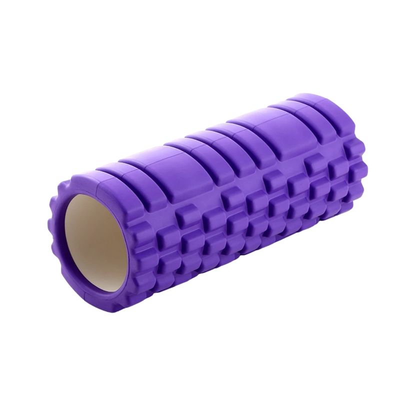 CRUSEC - Rodillo Resina Yoga Masaje Muscular Ejercicio Color Morado
