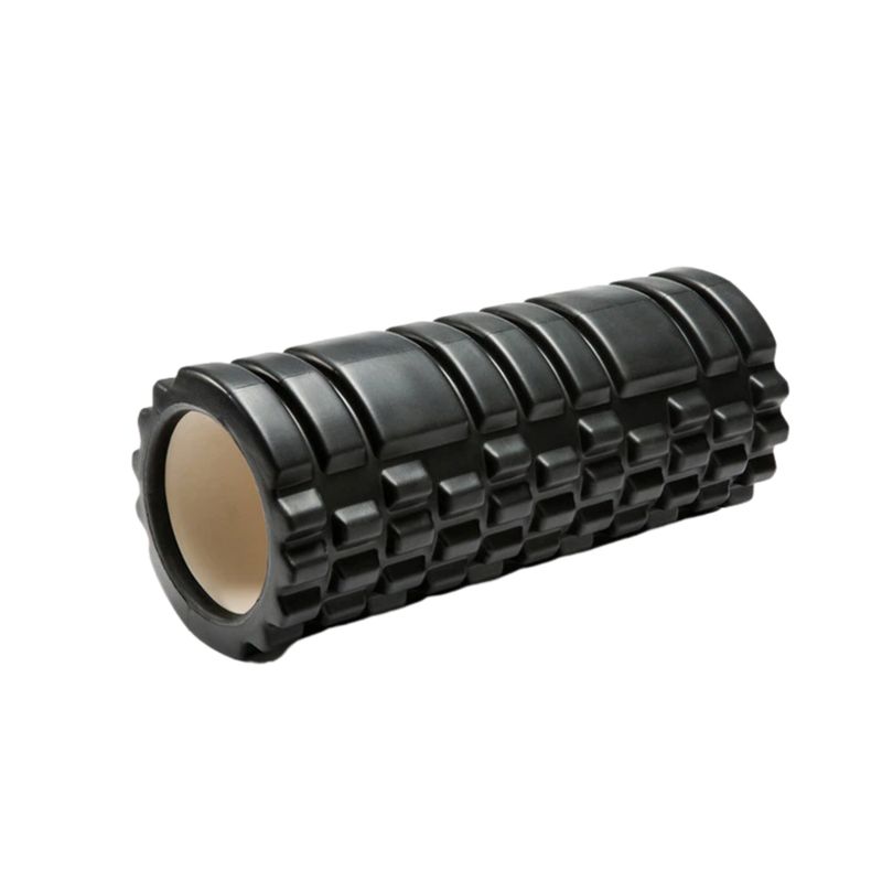 CRUSEC - Rodillo Resina Yoga Masaje Muscular Ejercicio Color Negro