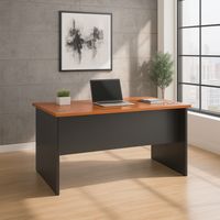 ESCRITORIO RECTO 140 CM COLOR PERAL CON GRAFITO