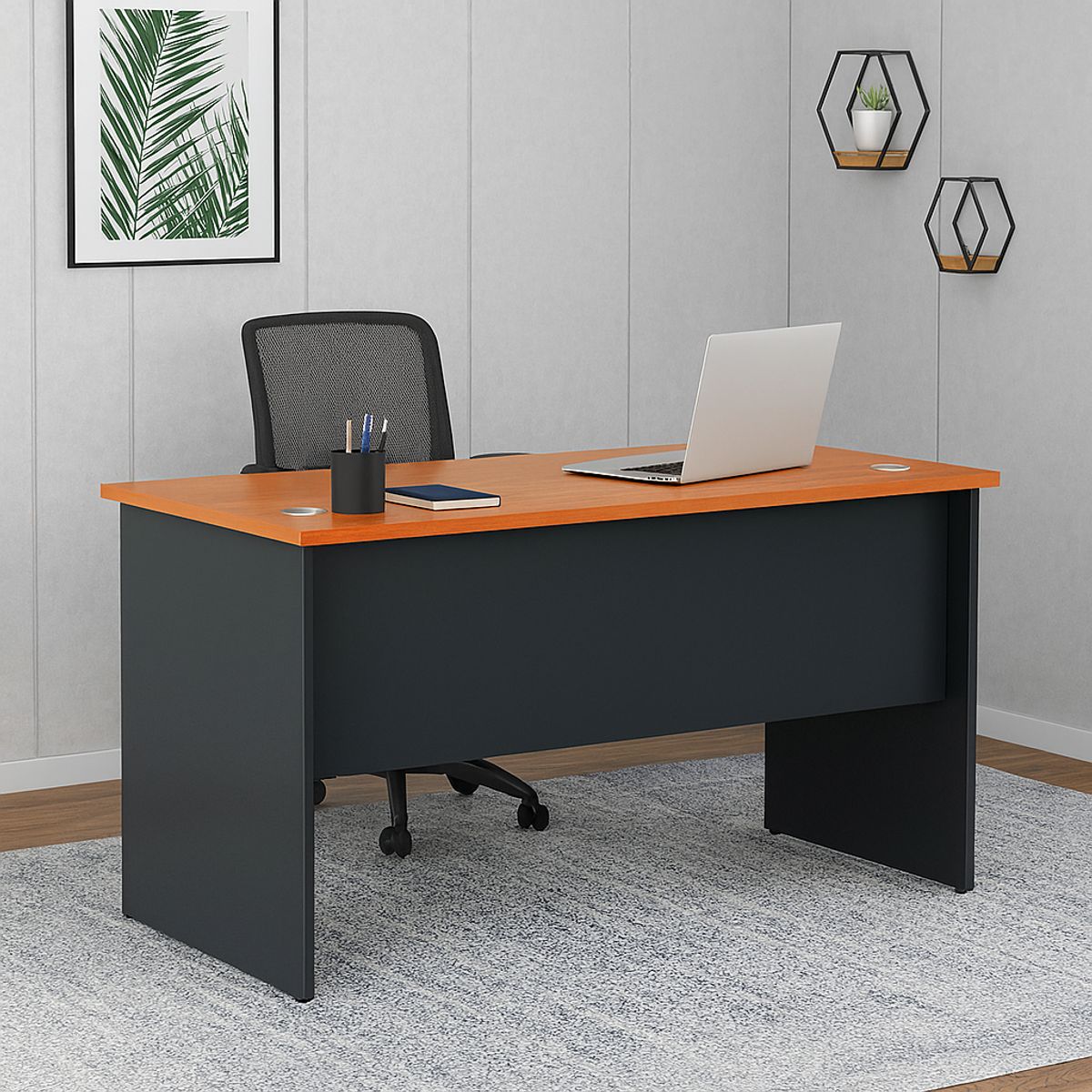 MSA MUEBLES SANTA ANA - ESCRITORIO RECTO 120 ESR120 PERAL con GRAFITO