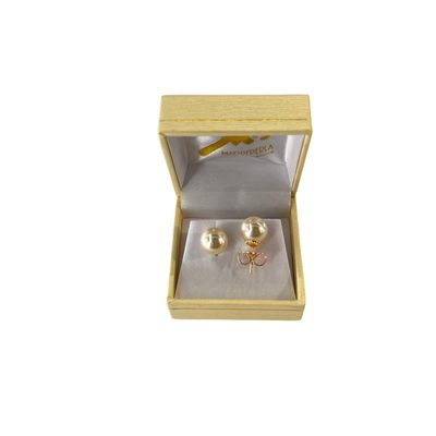 Imagen 2 del producto Aros Pegados de Perlas de N° 10 Enchapado en Oro