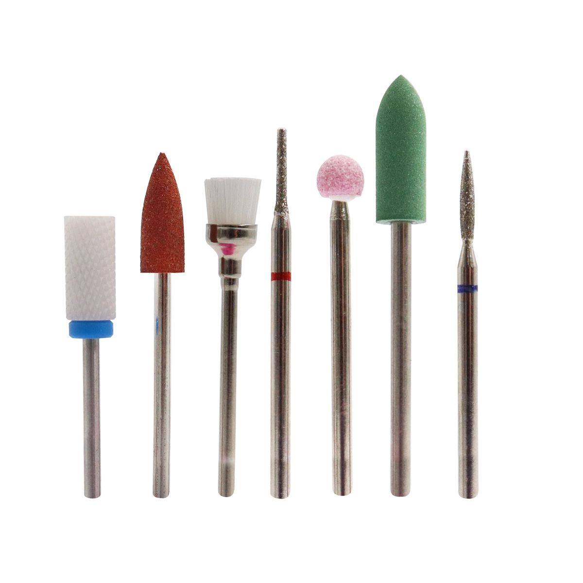NEWKYLIE - Set 7 fresas manicure rusa, retiro, cerámica y goma