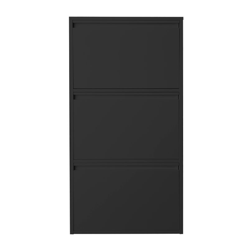 MOBITAT - Zapatero Metálico Negro