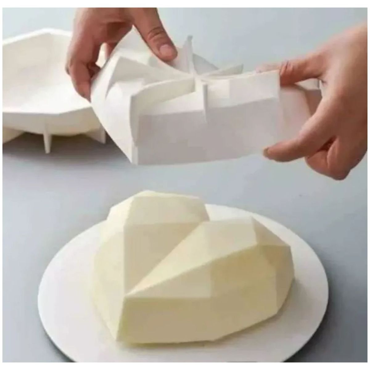 GENERICO - Molde Corazón Diamante Silicona Grande Chocolate Geométrico