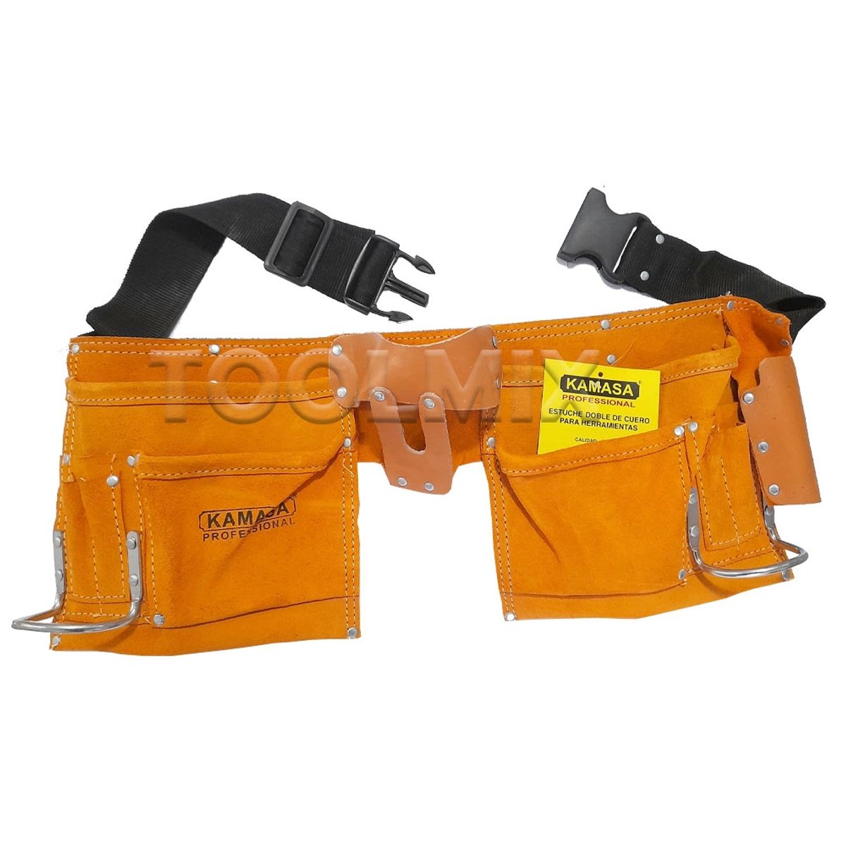KAMASA - Coleto Carpintero Doble Cuero Para 16 Herramientas Kamasa