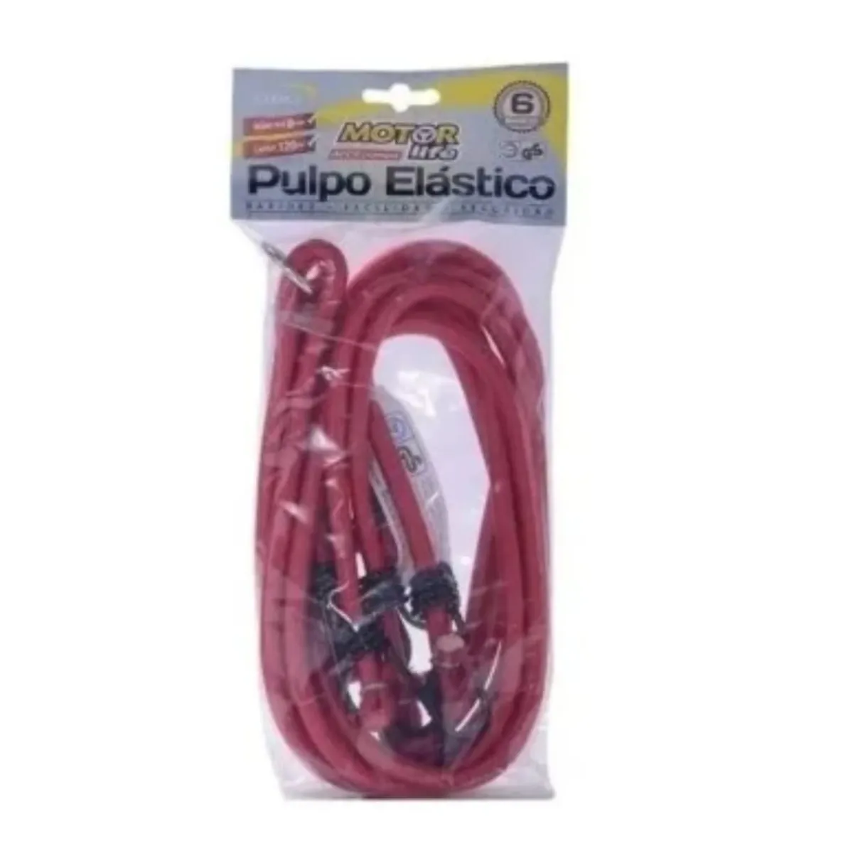 MOTORLIFE - Pulpo Elastico 6 Brazos Gancho Ajustable 120 cm Motorlife