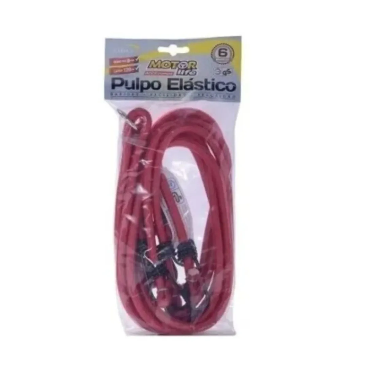 MOTORLIFE - Pulpo Elastico 6 Brazos Gancho Ajustable 120 cm Motorlife