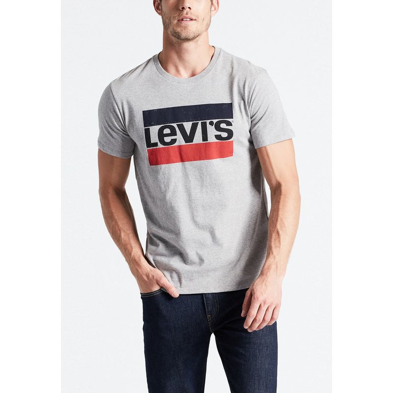 LEVIS - Polera Hombre Gráfica Logo Sportswear Gris Levis
