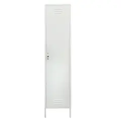 MOBITAT - Locker Blanco Metálico con llave repisas regulables y colgador