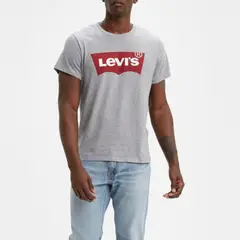 LEVIS - Polera Hombre Regular Fit Lisa con Logo Gris