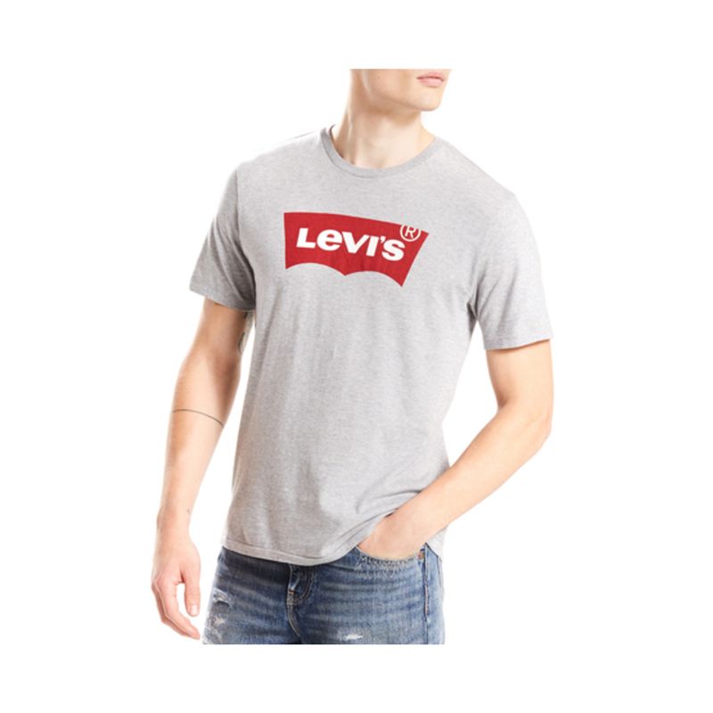LEVIS - Polera Hombre Regular Fit Lisa con Logo Gris Levis