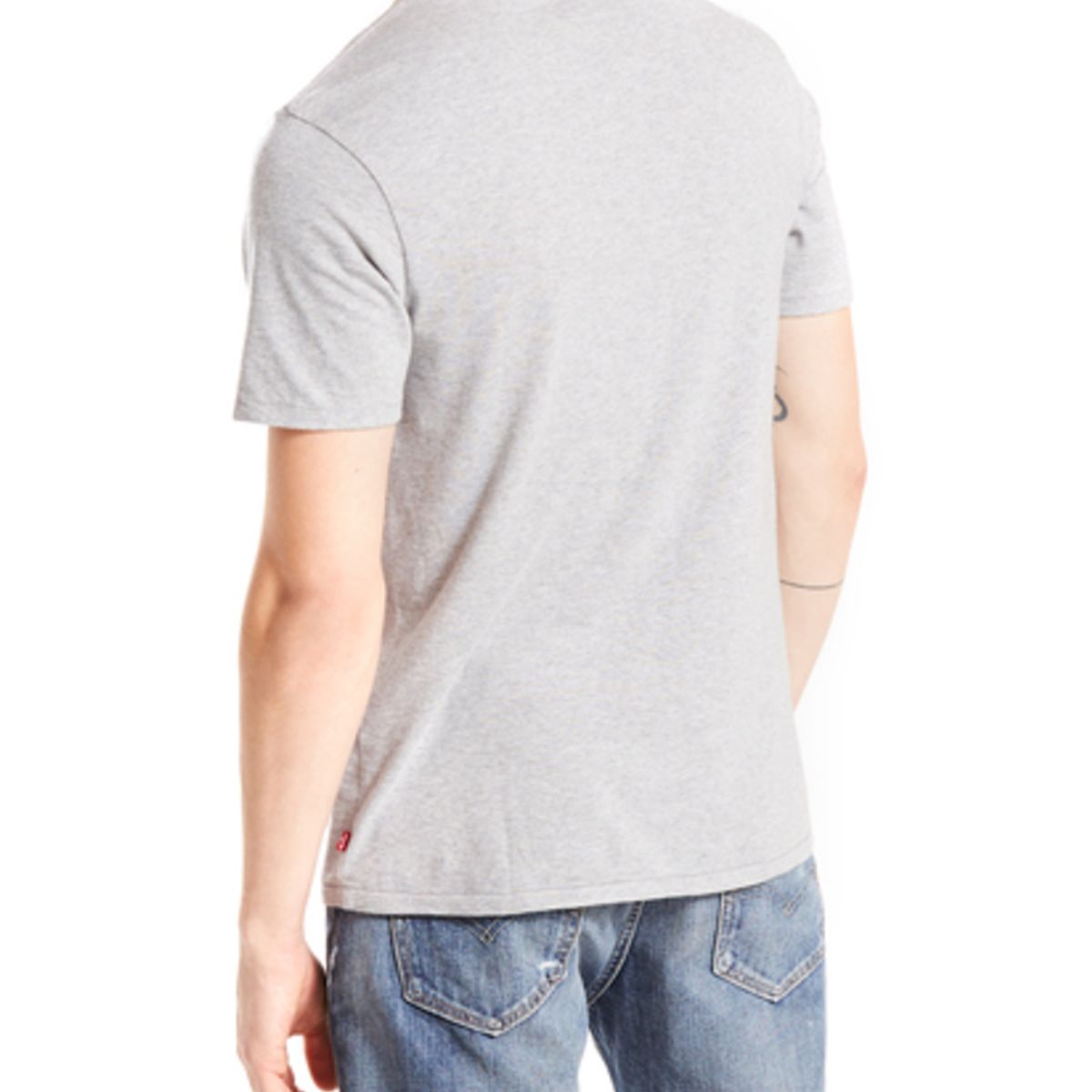 LEVIS - Polera Hombre Regular Fit Lisa con Logo Gris Levis