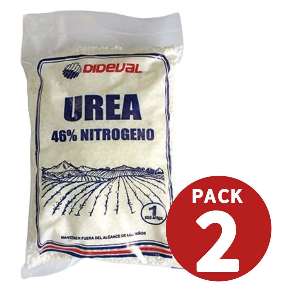 GENERICO - Urea Granulada Dideval Fertilizante. Pack 2 und Total 2 kgr