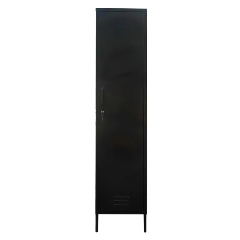 MOBITAT - Locker Negro Metálico con llave repisas regulables y colgador