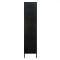 MOBITAT - Locker Negro Metálico con llave repisas regulables y colgador