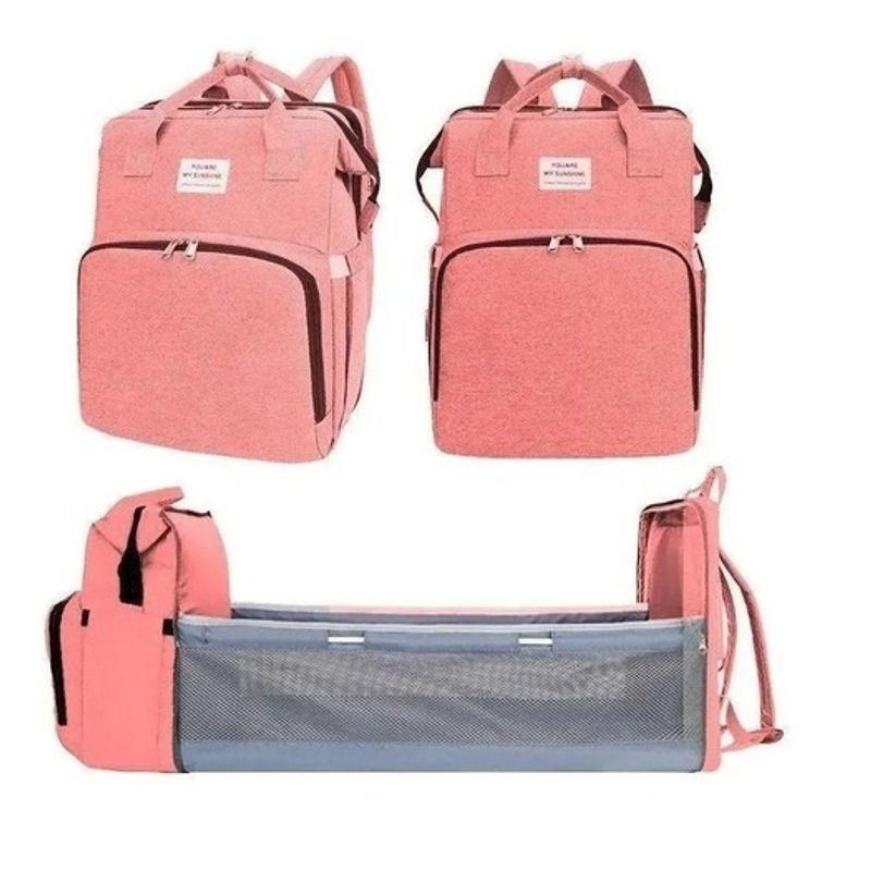 GENERICO - Mochila 3 En 1 Pañalera Cuna y Mudador Portátil Bebés