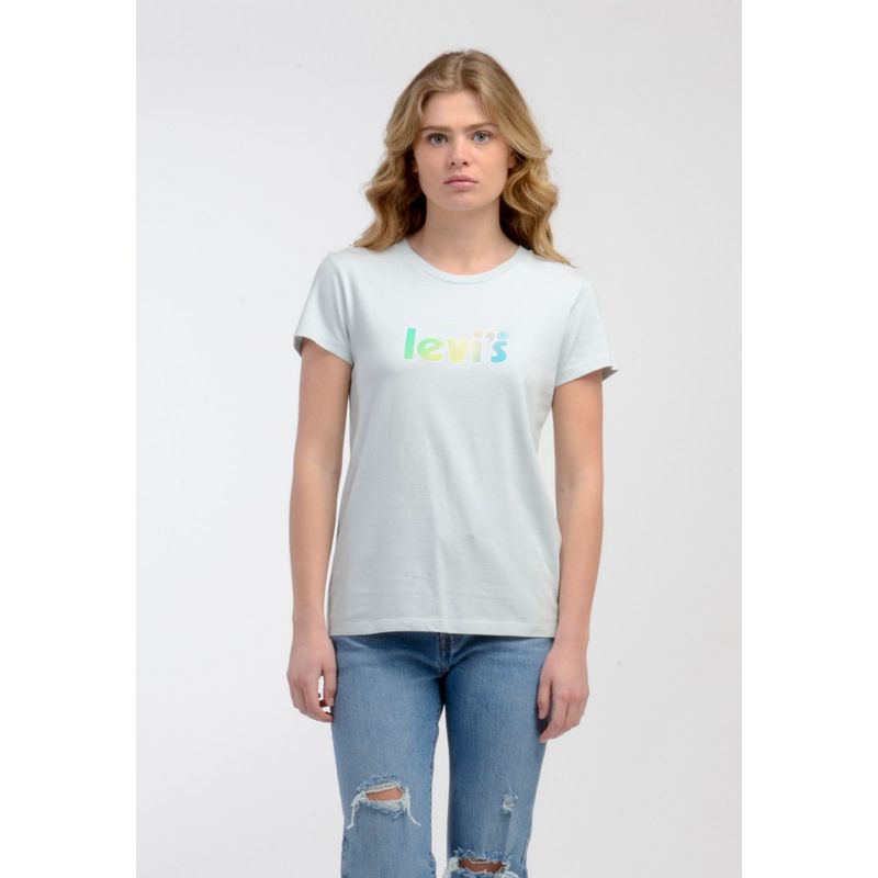 LEVIS - Polera Mujer Lisa   Porter colores Celeste Levis
