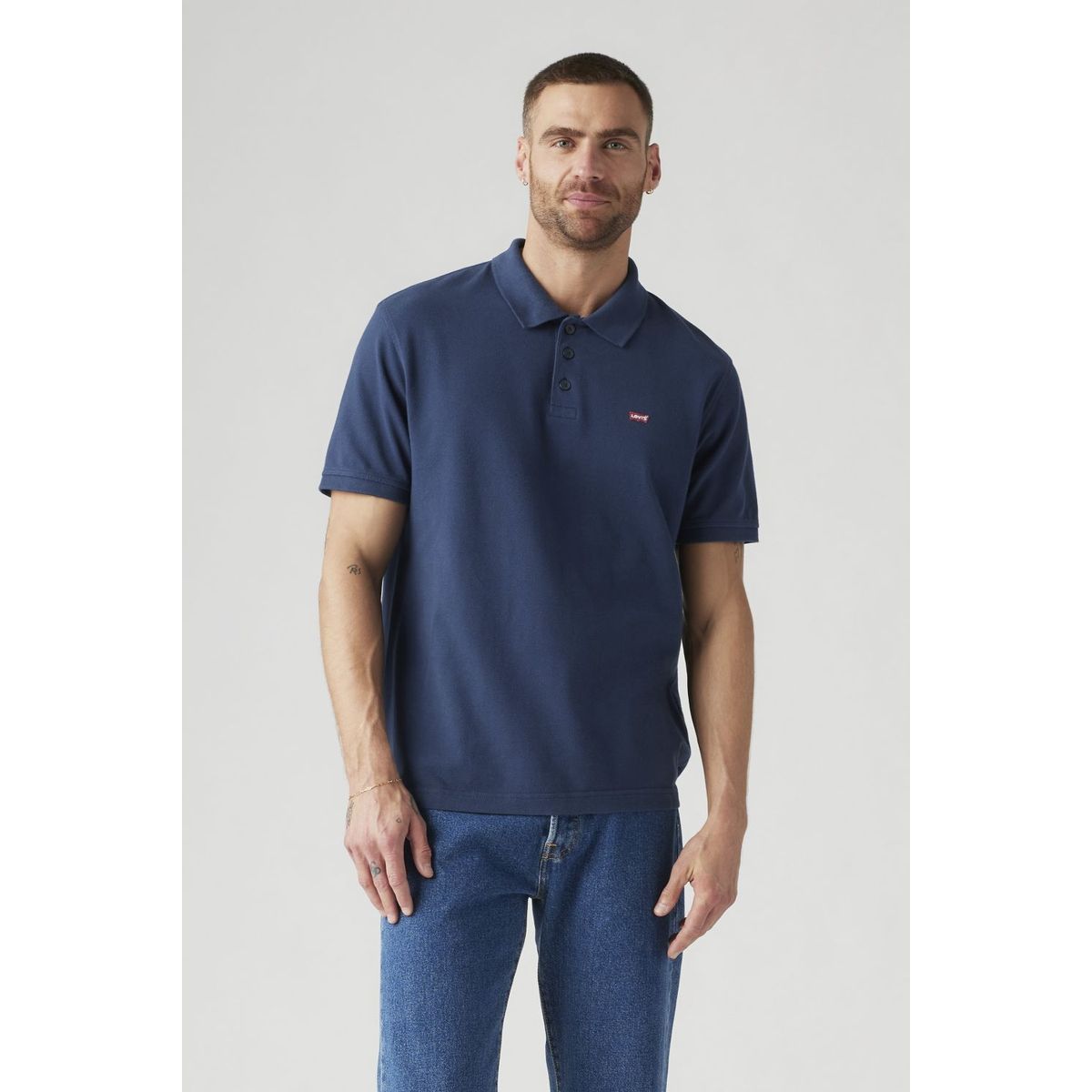LEVIS - Polera Hombre Regular Fit Lisa con Logo Azul Levis