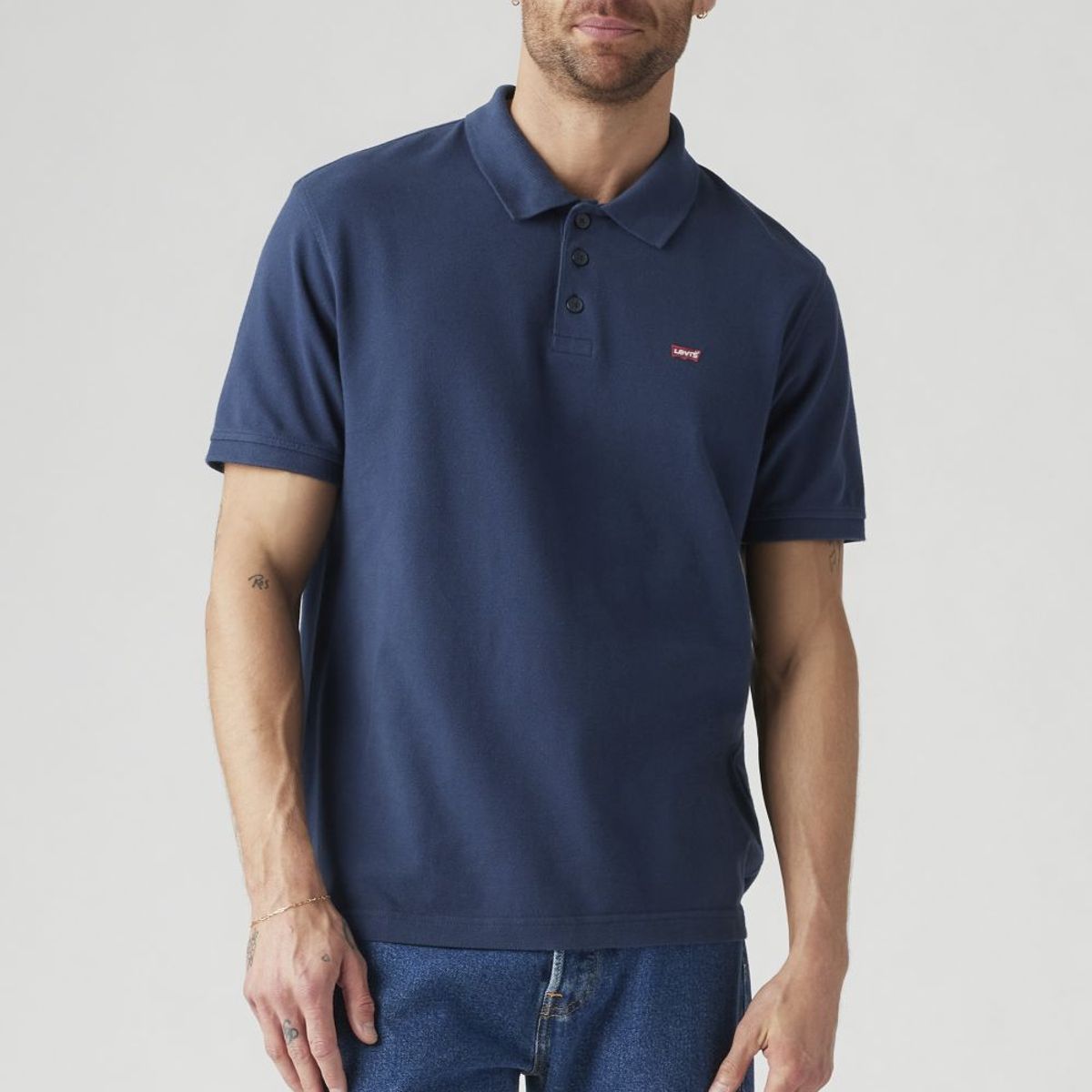 LEVIS - Polera Hombre Regular Fit Lisa con Logo Azul Levis