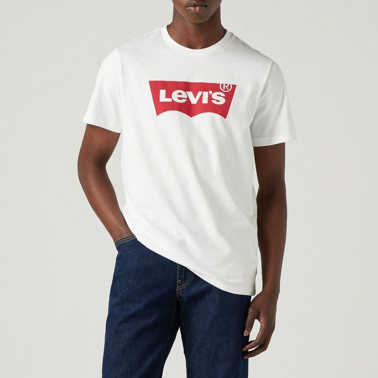 Polera Hombre Regular Fit Logo Blanco