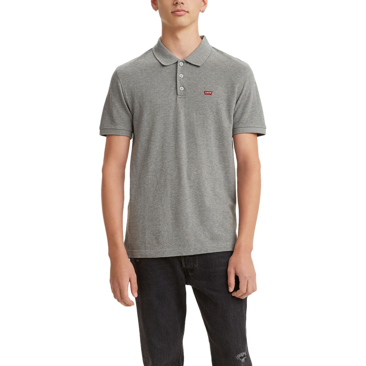 LEVIS - Polera Hombre Regular Fit Lisa Logo Gris Levis