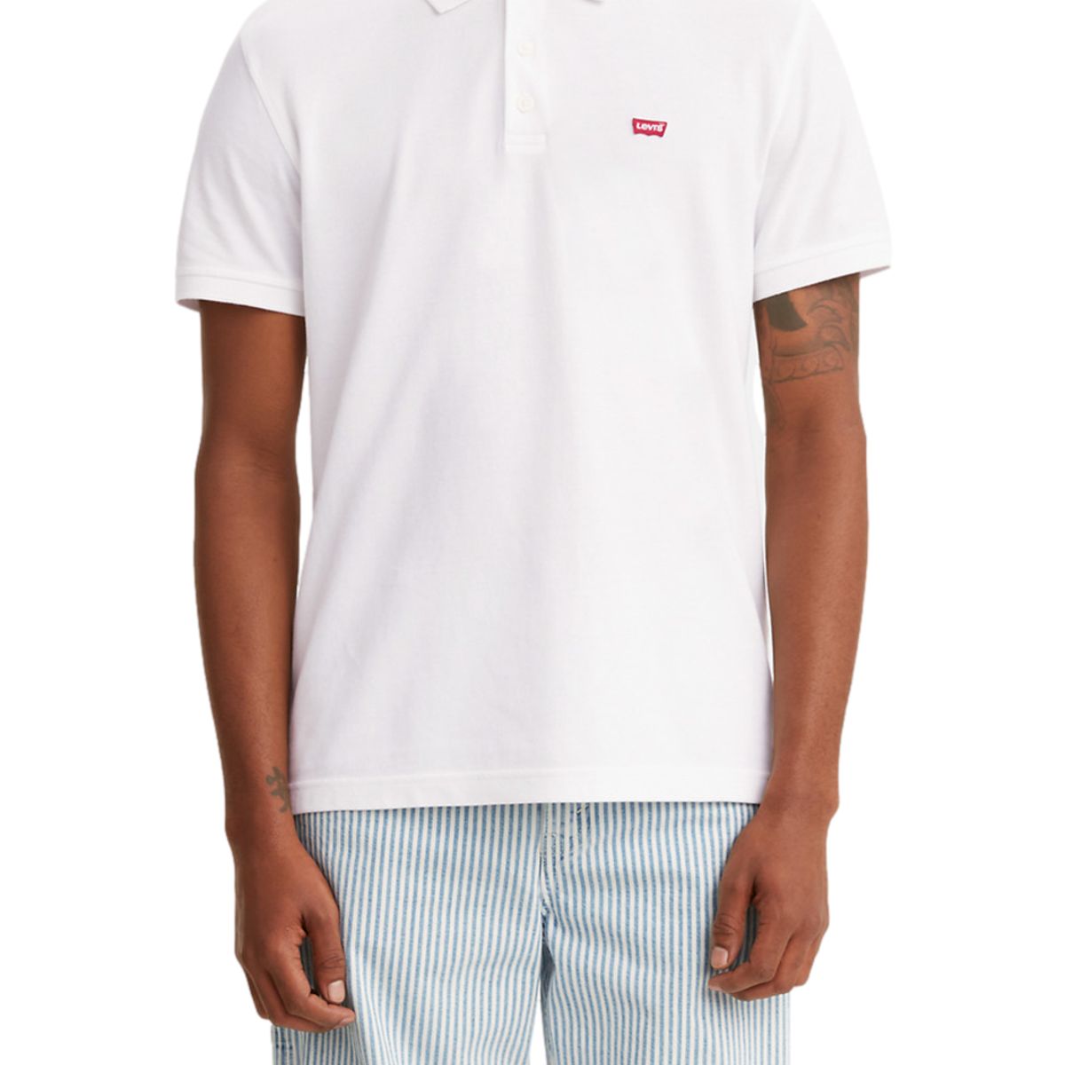 LEVIS - Polera Hombre Regular Fit Lisa con Logo Blanco Levis