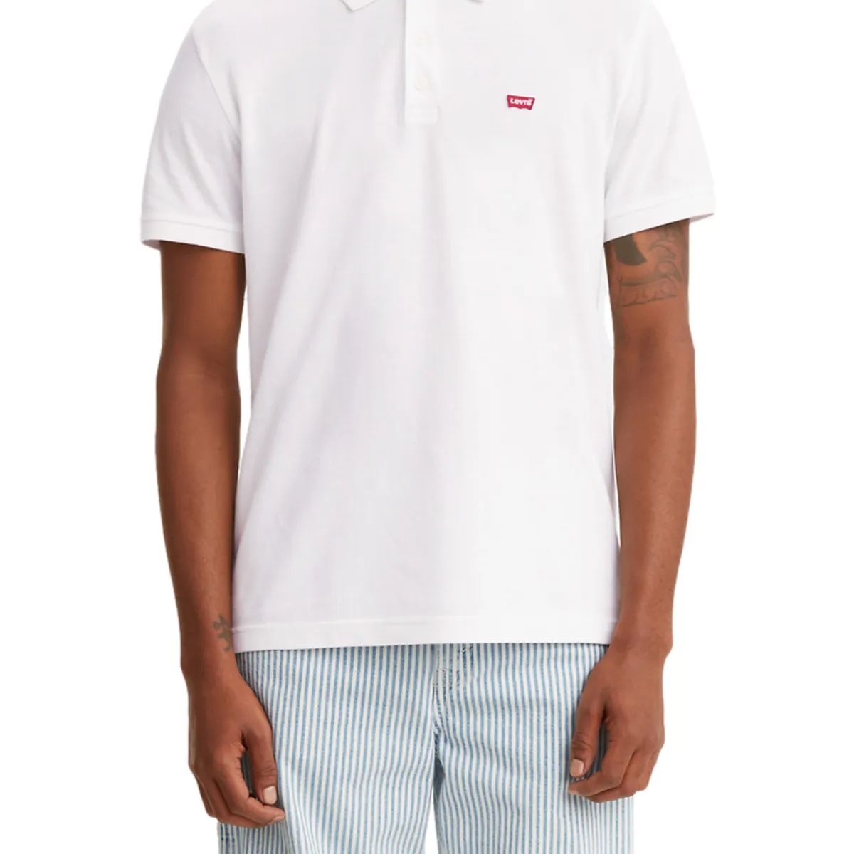 LEVIS - Polera Hombre Regular Fit Lisa con Logo Blanco Levis
