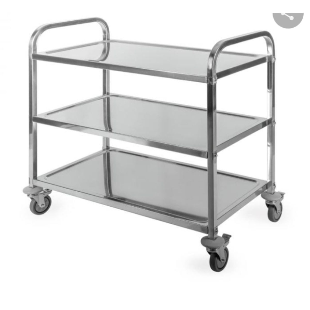 GENERICO - CARRO BANDEJERO DE SERVICIO DE 3 NIVELES EN ACERO INOXIDABLE