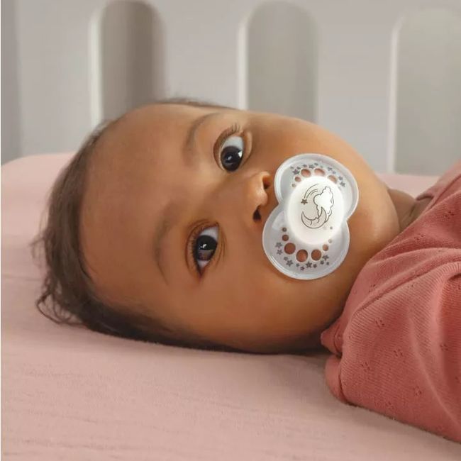 MAM - 2 Chupetes Nocturnos SIlicona MAM Night Flow 6+ - Rose