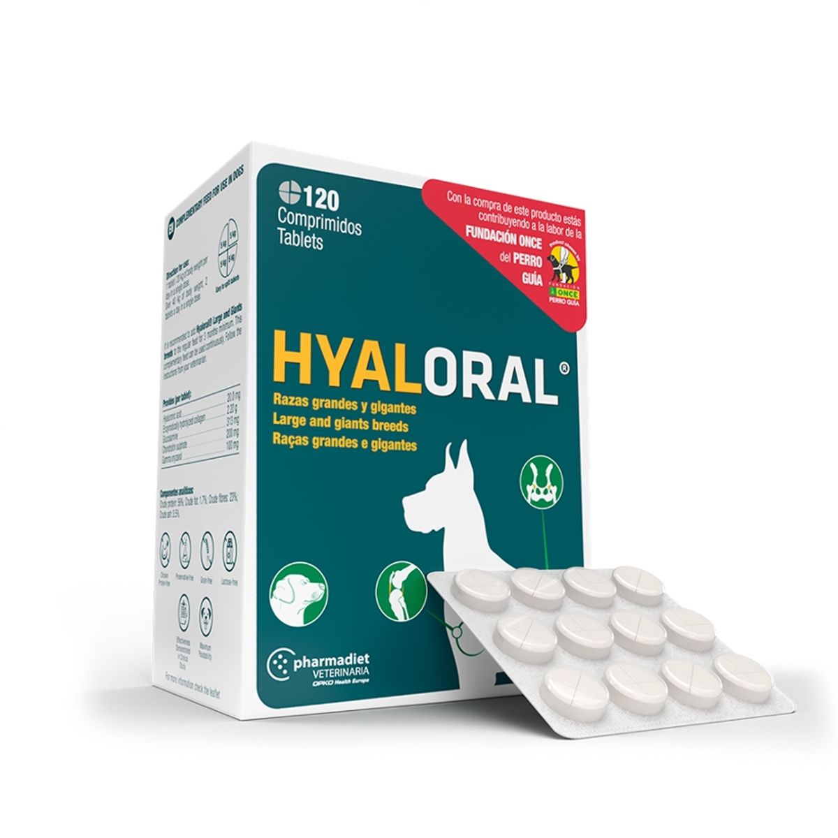 PHARMADIET - Hyaloral Raza Grande Gigante 120 Comprimidos