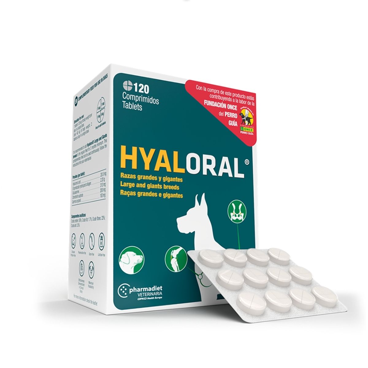 PHARMADIET - Hyaloral Raza Grande Gigante 120 Comprimidos