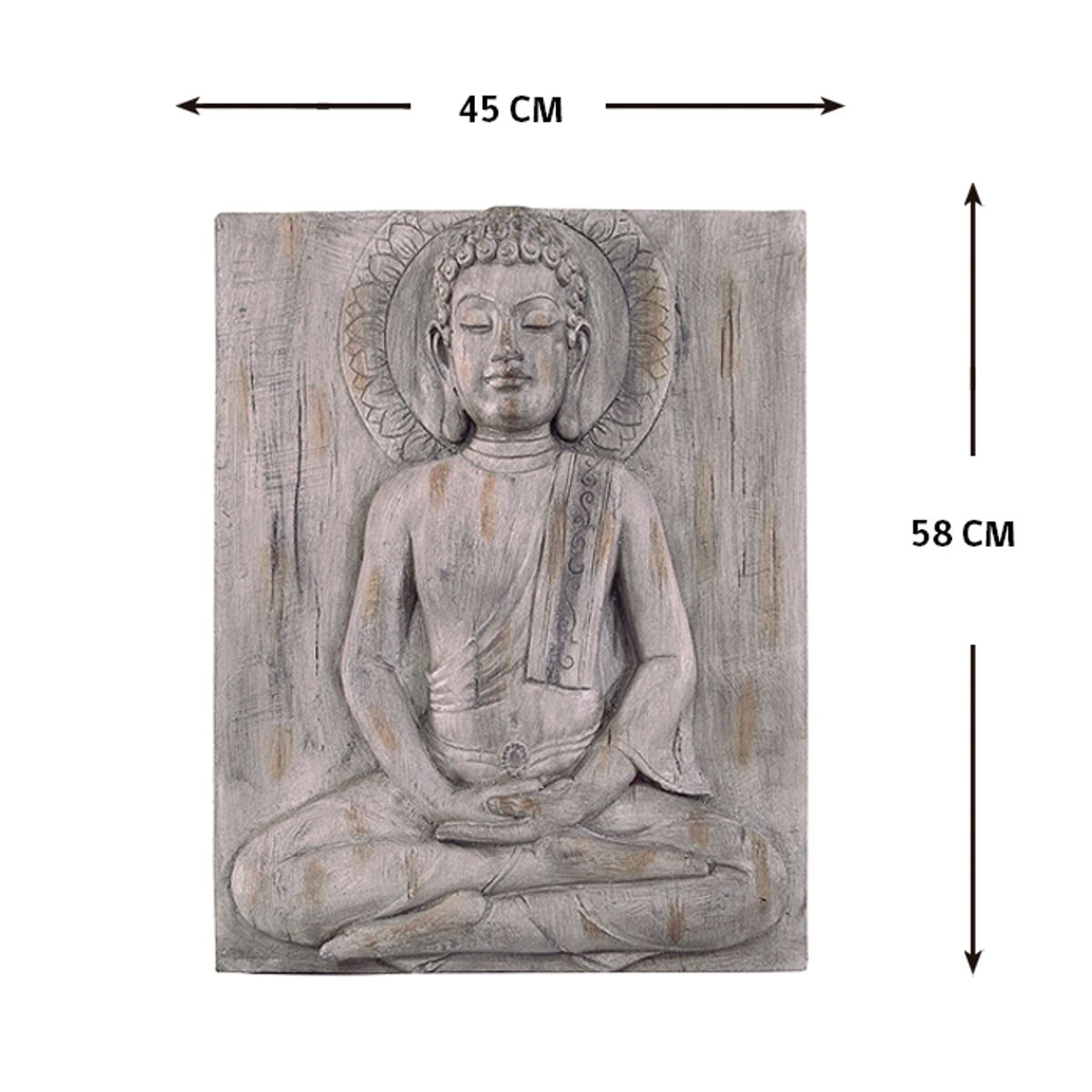 MSA MUEBLES SANTA ANA - CUADRO BUDA AUSTERIDAD RELIEVE TREE COLLECTION ( 45 x 8 x 58 cm)