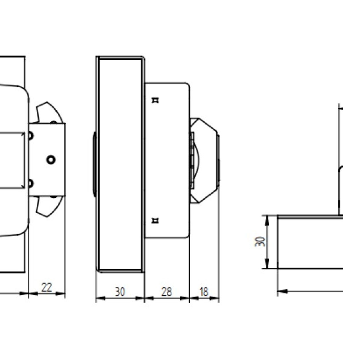 OISTER - Cerradura Sobreponer Oister 112 Caja Metálica - Negro