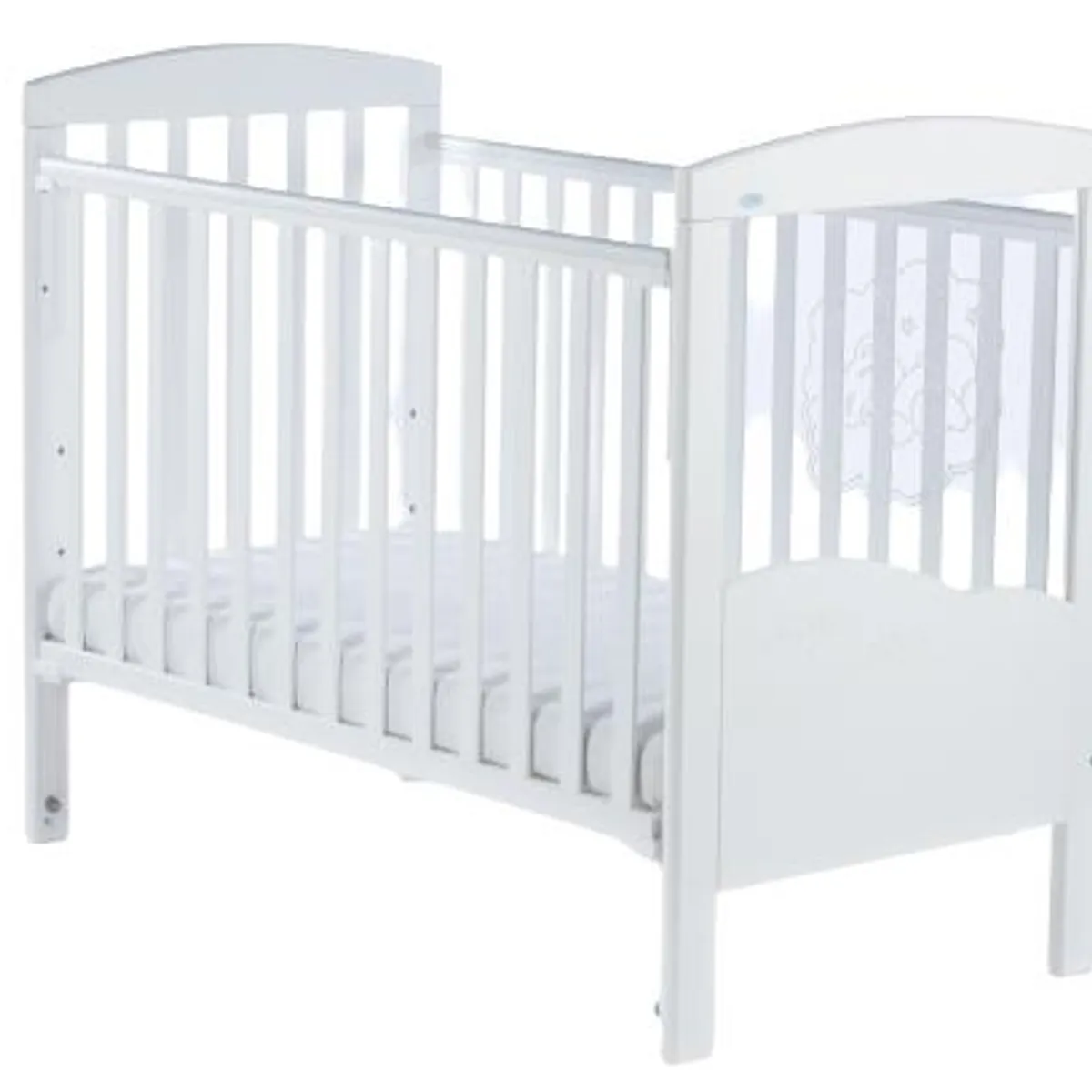 DREWEX - Cuna BEAR ASLEEP LED Lateral Ajustable (120 x 60) - Blanco