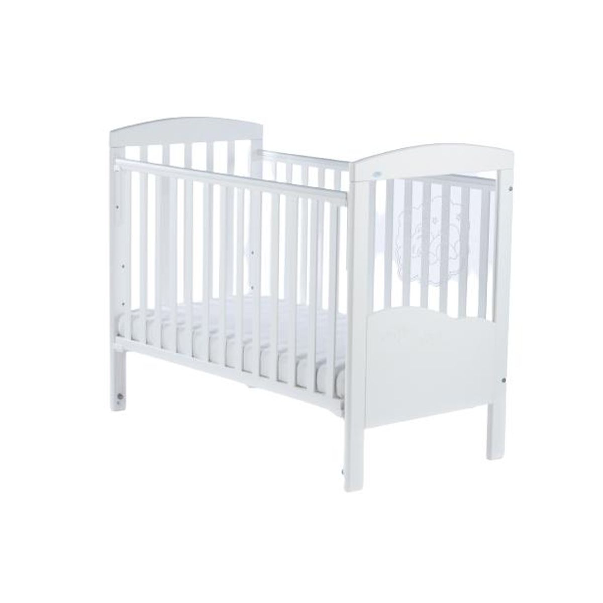 DREWEX - Cuna BEAR ASLEEP LED Lateral Ajustable (120 x 60) - Blanco