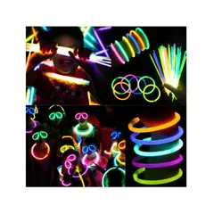 GENERICO - Pack 100 ´pulseras fluor, brillan en la oscuridad