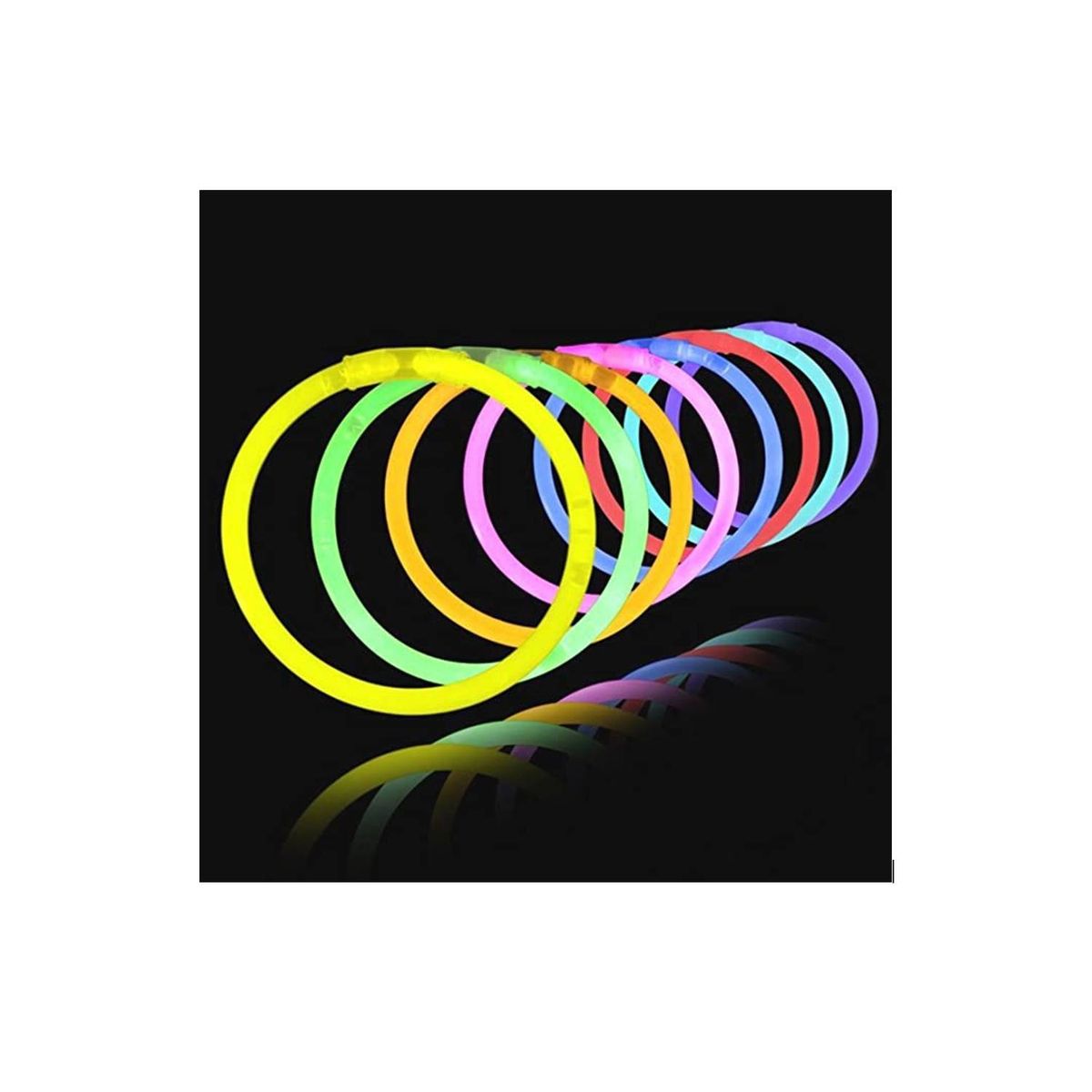 GENERICO - pack 100 ´pulseras fluor, brillan en la oscuridad