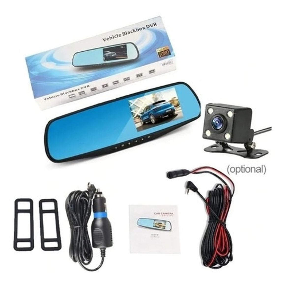 GENERICO - Espejo Retrovisor Con Cámara Frontal y Cámara Reversa HD