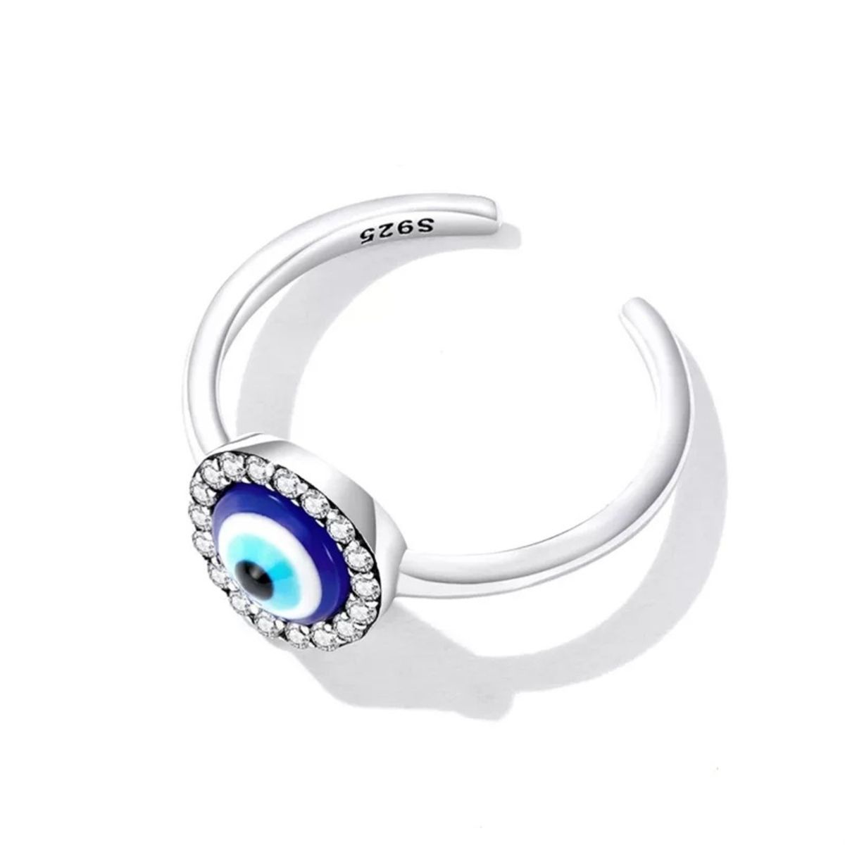 GENERICO - Anillo ojo turco plata 925 ajustable mujer joya