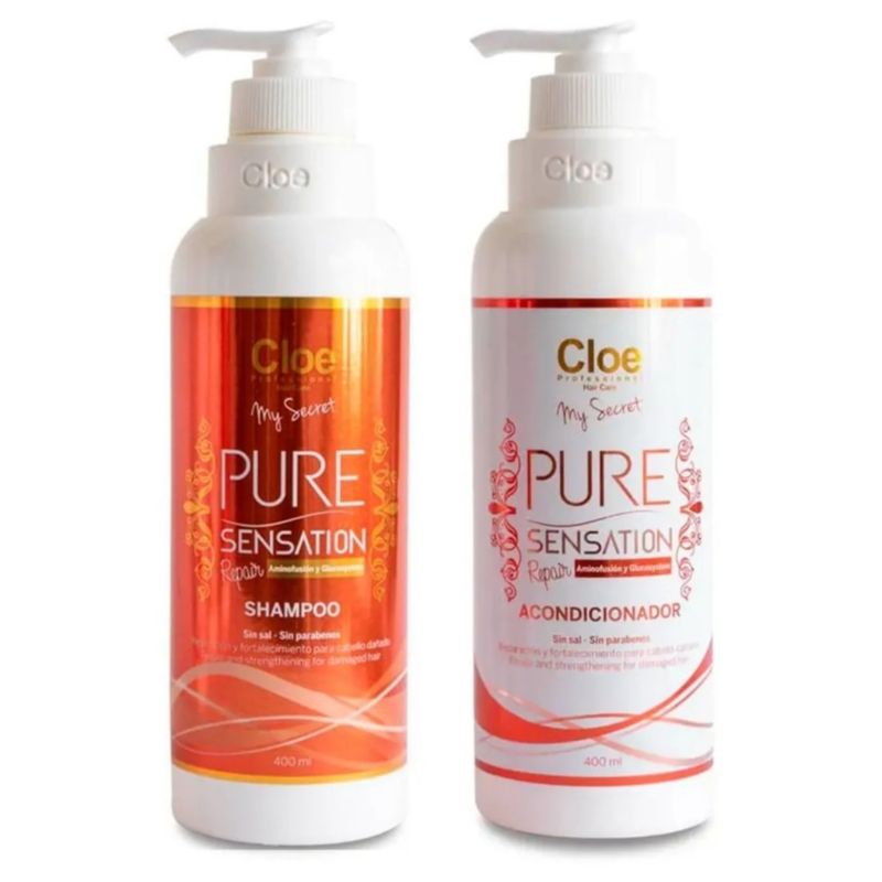 CLOE - Cloe Shampoo + Acondicionador Pack Pure Sensation Repair 400 ml CLOE